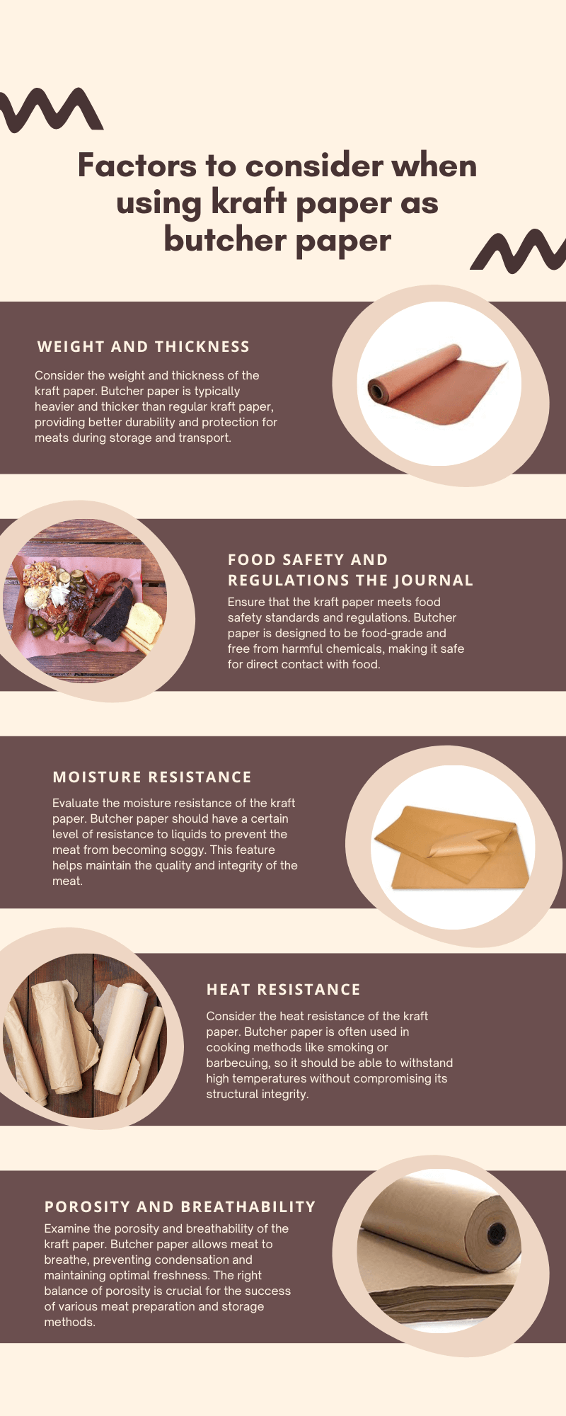 Factors to consider when using kraft paper as butcher paper